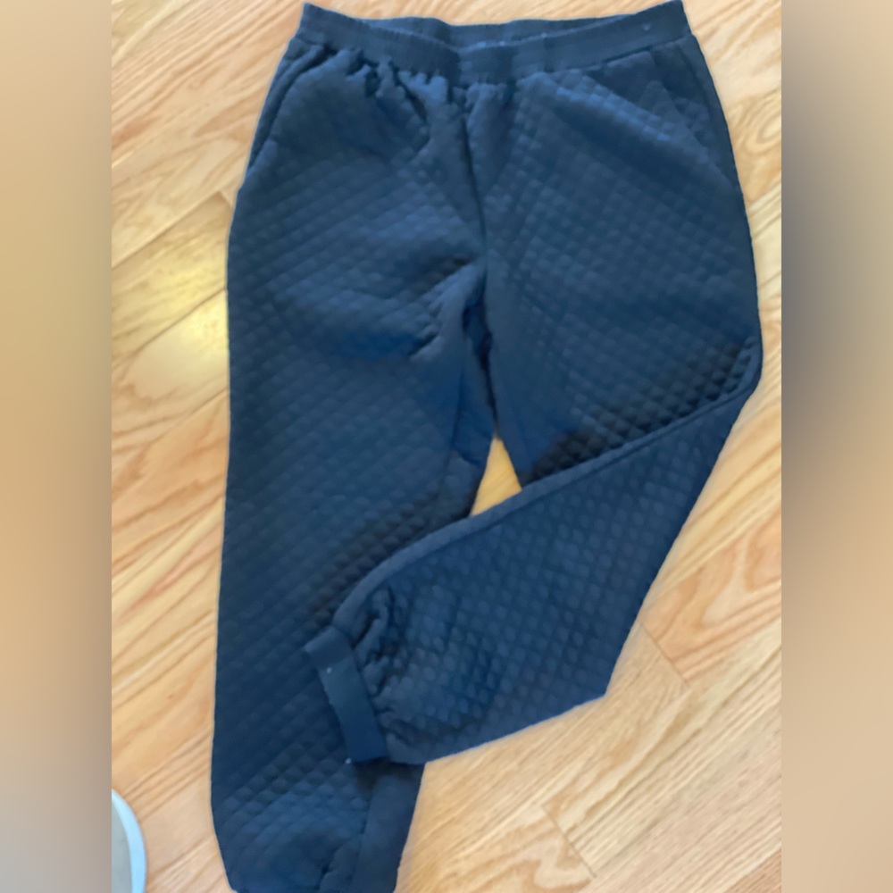 Black quilted sweat pants